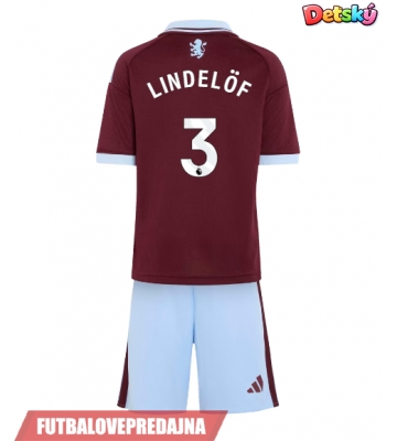 Lacne Dětský Futbalové dres Aston Villa Victor Lindelof #3 2026-27 Krátky Rukáv - Domáci (+ trenírky)